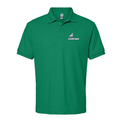 Men's Samford Bulldogs Logo Gildan Dry Blend Jersey Polo