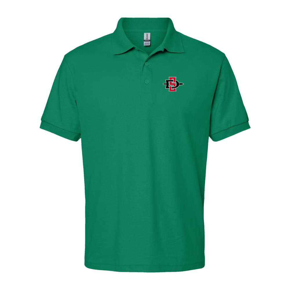 Men's San Diego State Aztecs Logo Gildan Dry Blend Jersey Polo