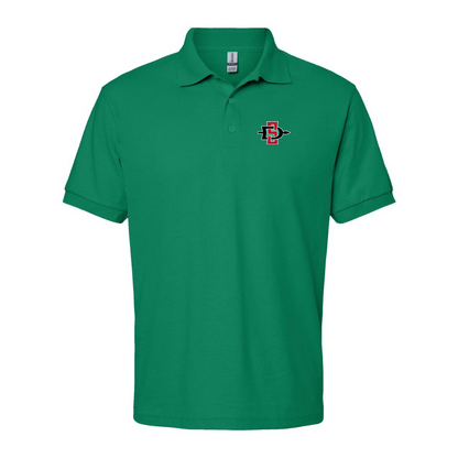 Men's San Diego State Aztecs Logo Gildan Dry Blend Jersey Polo