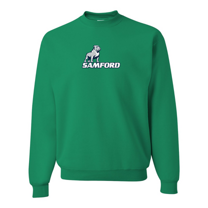 Men's Samford Bulldogs Logo  JERZEES NuBlend Crewneck Sweatshirt