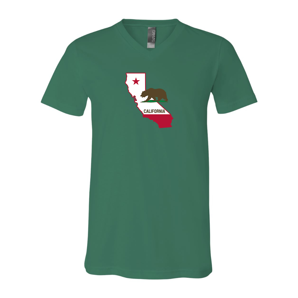 California Bear Map  BELLA  CANVAS - Jersey V-Neck T-Shirt