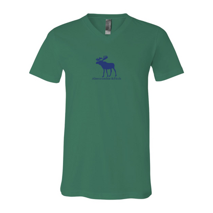 Abercrombie & Fitch Moose Logo BELLA  CANVAS - Jersey V-Neck T-Shirt