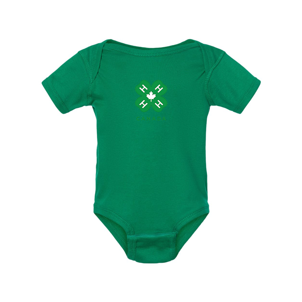 4H Canada Logo  Rabbit Skins Infant Baby Rib Bodysuit