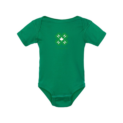 4H Canada Logo  Rabbit Skins Infant Baby Rib Bodysuit