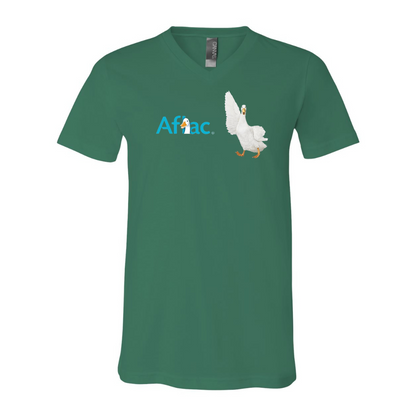 Aflac Logo and Duck BELLA  CANVAS - Jersey V-Neck T-Shirt