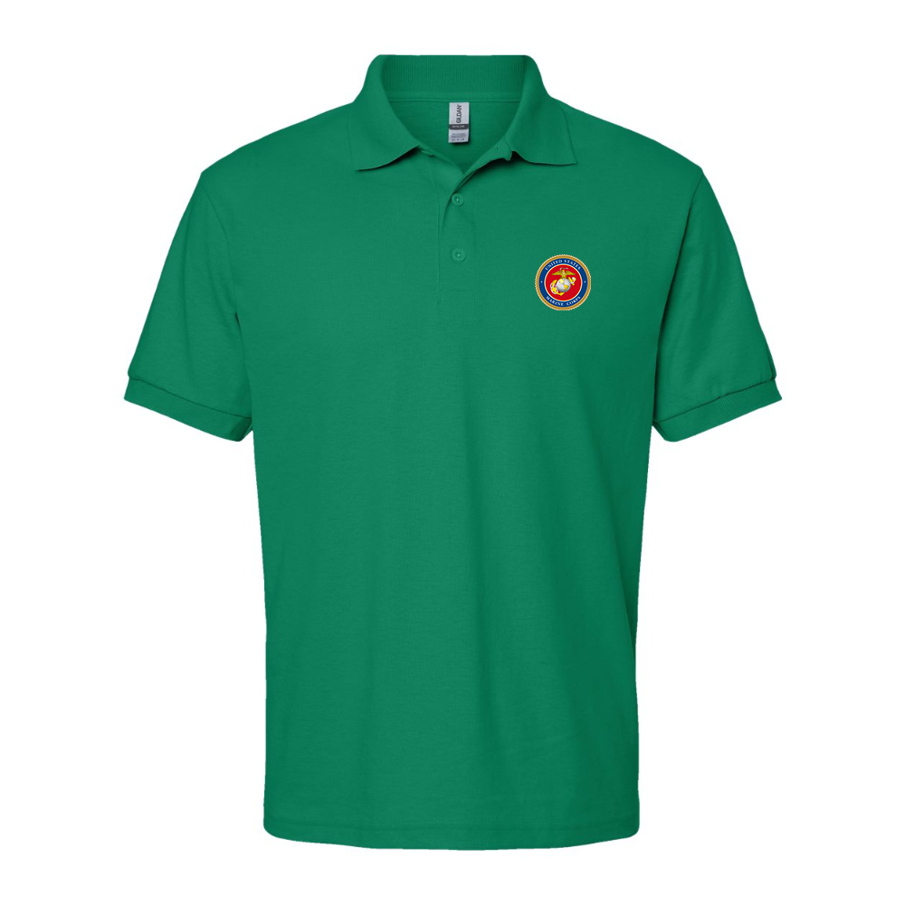 Men's  USMC Emblem Dry Blend Jersey Polo