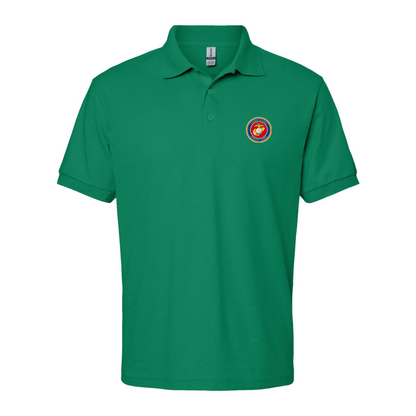 Men's  USMC Emblem Dry Blend Jersey Polo