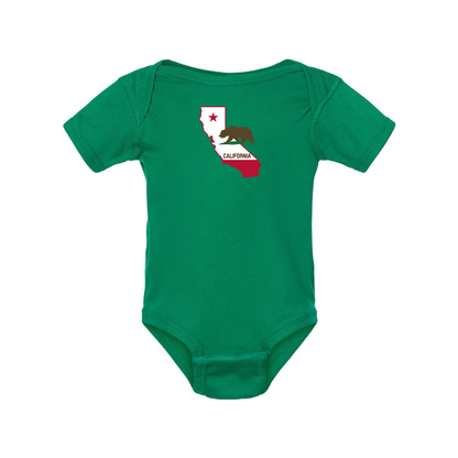 California Bear Map Rabbit Skins Infant Baby Rib Bodysuit