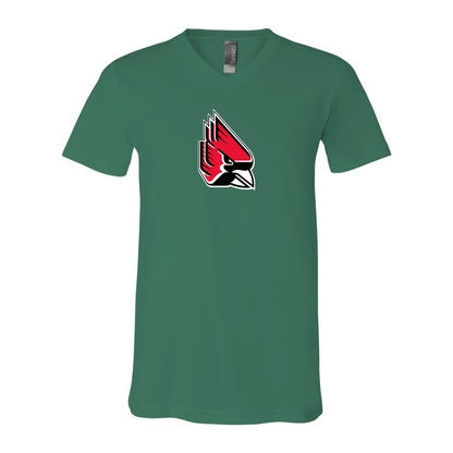 Ball State Cardinals BELLA  CANVAS - Jersey V-Neck T-Shirt