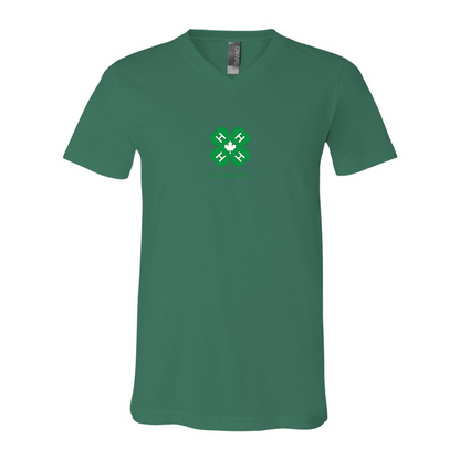 4H Canada Logo BELLA  CANVAS - Jersey V-Neck T-Shirt