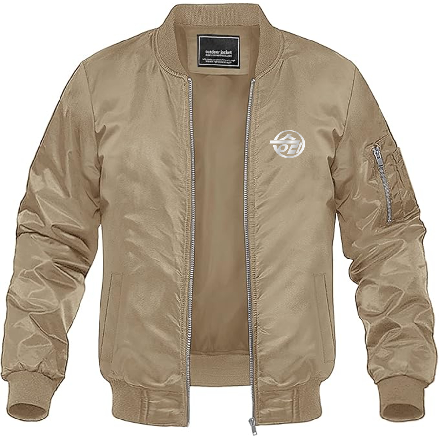 Men's Sungri Motor Plant Logo Lightweight Bomber Jacket Windbreaker Softshell Varsity Jacket Coat