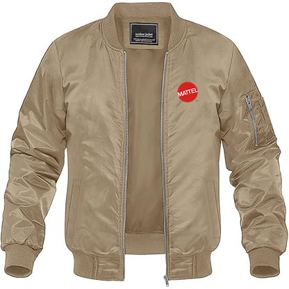 Men's  Mattel  Logo Lightweight Bomber Jacket Windbreaker Softshell Varsity Jacket Coat