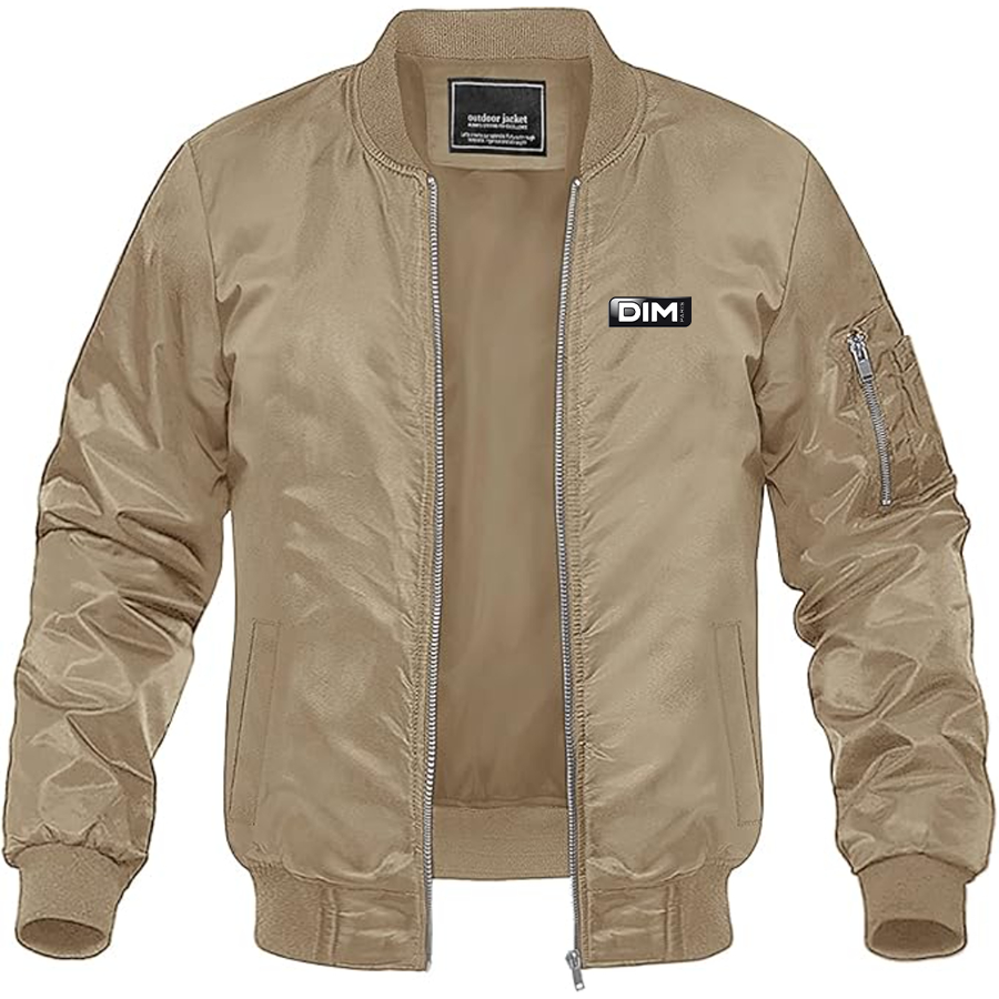 Men's DIM Logo Lightweight Bomber Jacket Windbreaker Softshell Varsity Jacket Coat