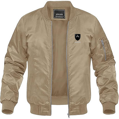 Men's Apollo Logo Lightweight Bomber Jacket Windbreaker Softshell Varsity Jacket Coat