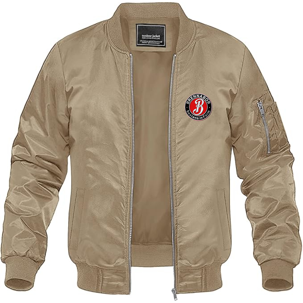 Men's Brennabor Werke Logo Lightweight Bomber Jacket Windbreaker Softshell Varsity Jacket Coat