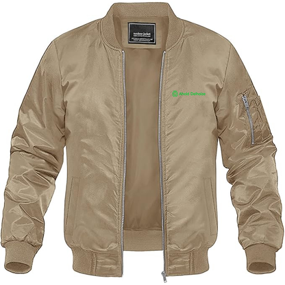 Men's  Ahold Delhaize Vertical Logo Lightweight Bomber Jacket Windbreaker Softshell Varsity Jacket Coat