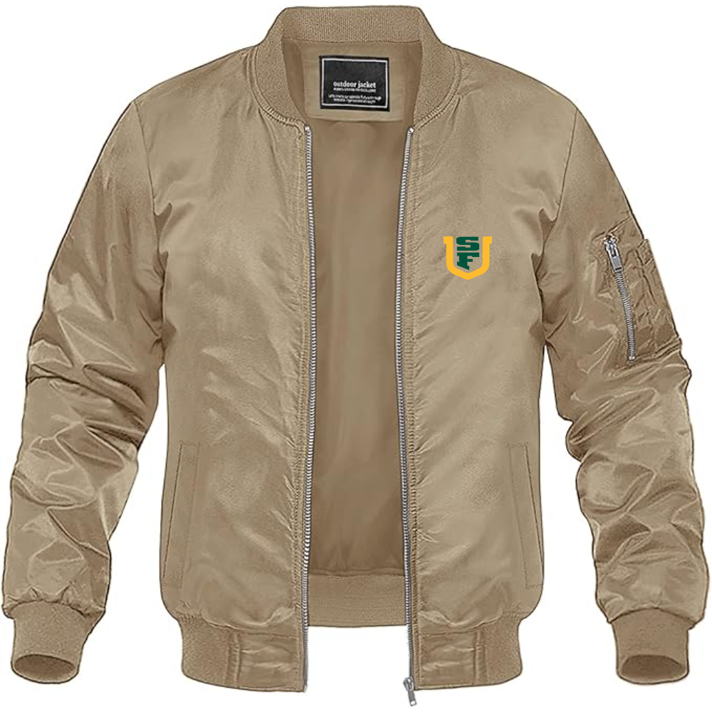 Men's San Francisco Dons Logo Lightweight Bomber Jacket Windbreaker Softshell Varsity Jacket Coat