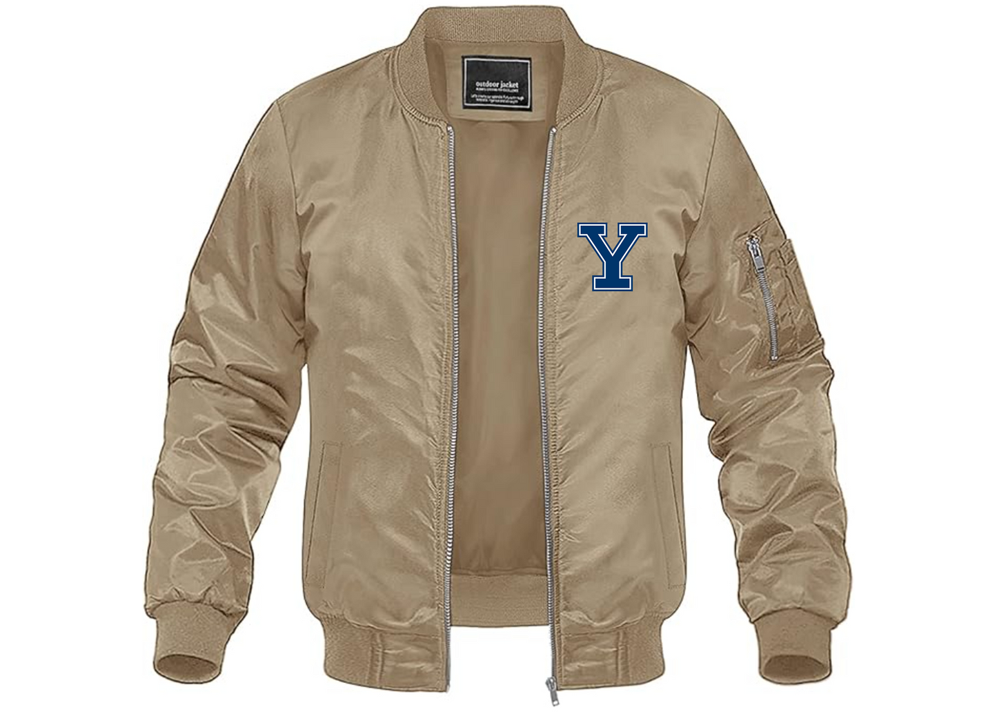 Men's Yale Bulldogs Lightweight Bomber Jacket Windbreaker Softshell Varsity Jacket Coat