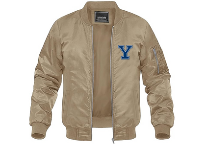 Men's Yale Bulldogs Lightweight Bomber Jacket Windbreaker Softshell Varsity Jacket Coat