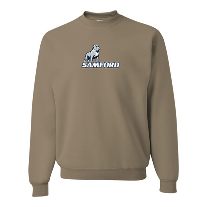Men's Samford Bulldogs Logo  JERZEES NuBlend Crewneck Sweatshirt