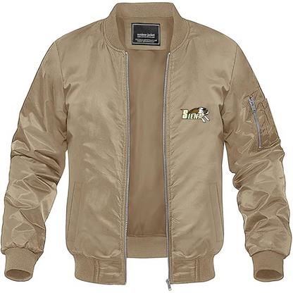 Men's Siena Saints Logo Lightweight Bomber Jacket Windbreaker Softshell Varsity Jacket Coat