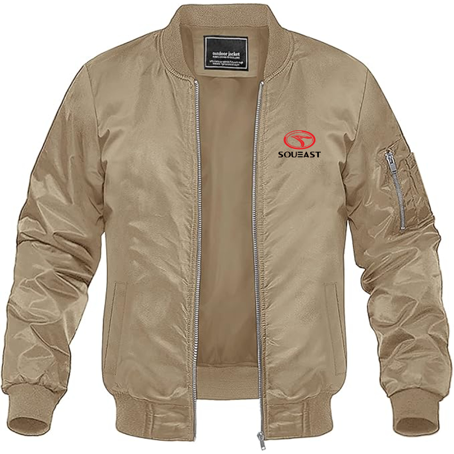 Men's Soueast Logo Lightweight Bomber Jacket Windbreaker Softshell Varsity Jacket Coat