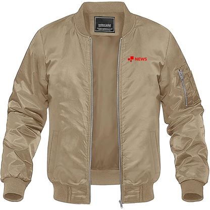 Men's BBC News   Lightweight Bomber Jacket Windbreaker Softshell Varsity Jacket Coat