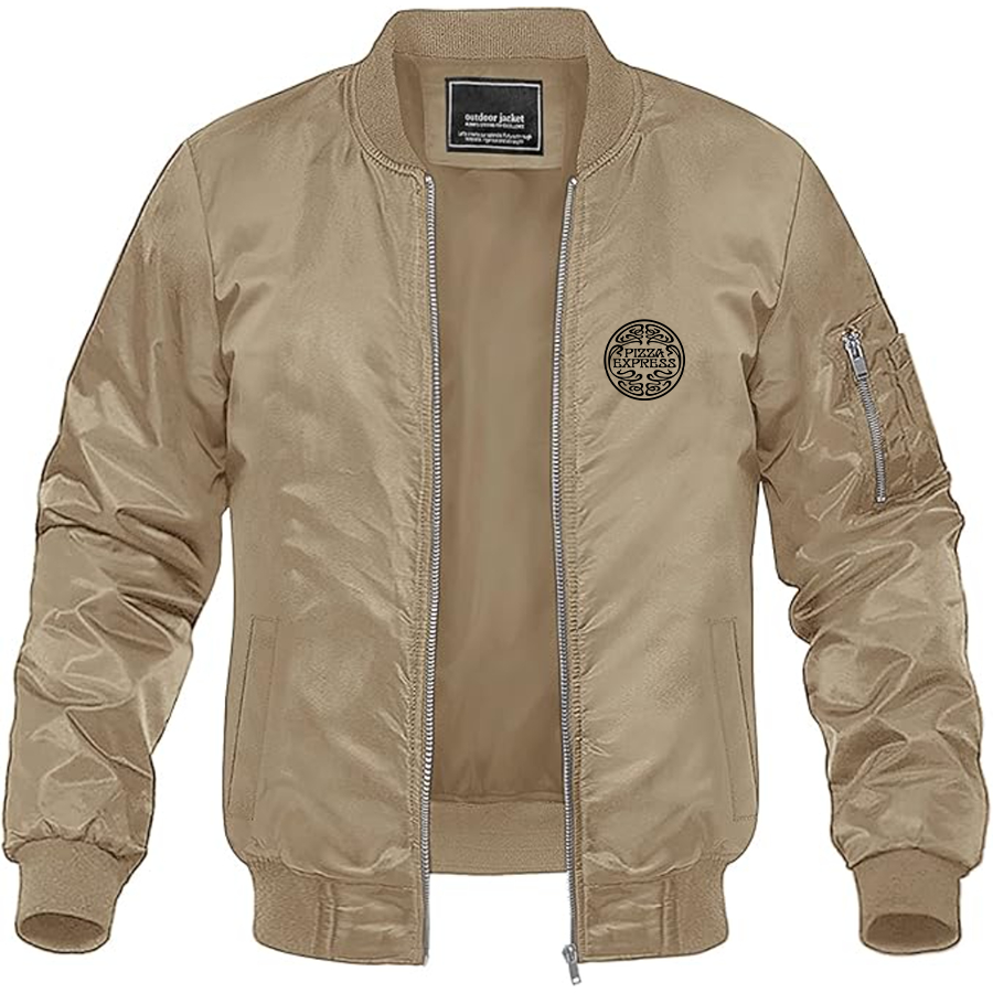 Men's Pizza Express Logo Lightweight Bomber Jacket Windbreaker Softshell Varsity Jacket Coat
