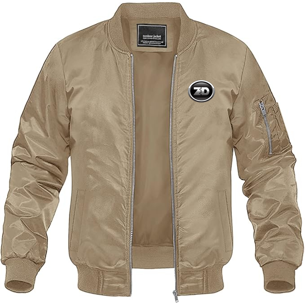 Men's Zhidou  Logo Lightweight Bomber Jacket Windbreaker Softshell Varsity Jacket Coat