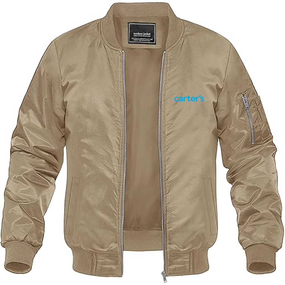 Men's Carters Logo Lightweight Bomber Jacket Windbreaker Softshell Varsity Jacket Coat