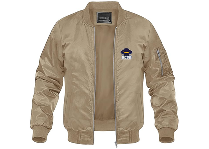 Men's UCSB Gauchos Lightweight Bomber Jacket Windbreaker Softshell Varsity Jacket Coat