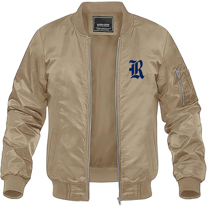 Men's Rice Owls Logo Lightweight Bomber Jacket Windbreaker Softshell Varsity Jacket Coat