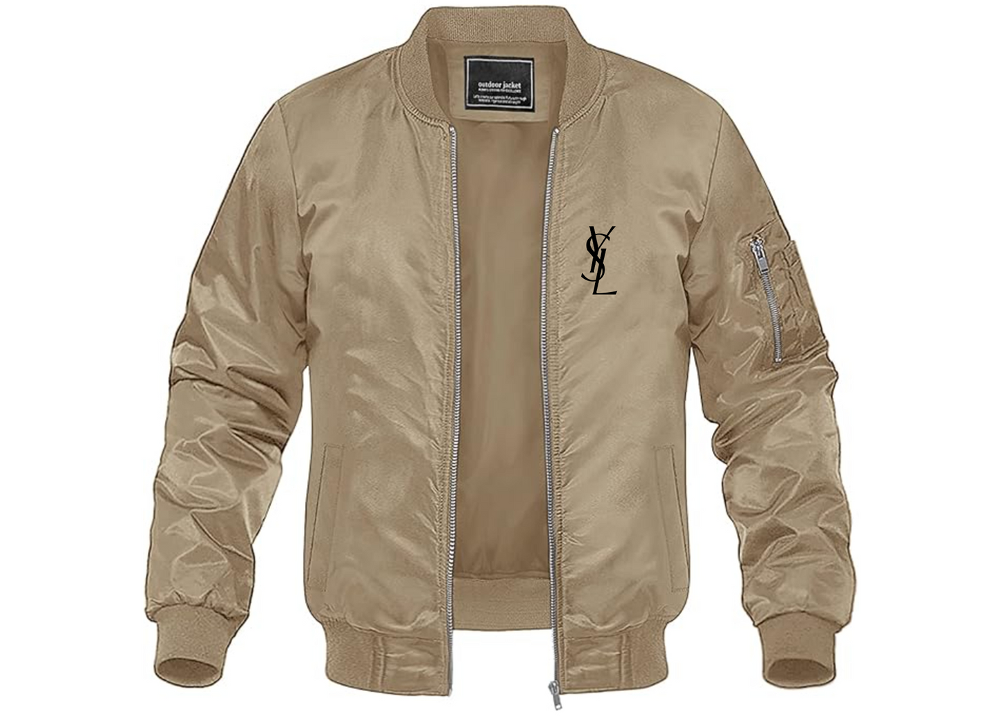 Men's YSL Lightweight Bomber Jacket Windbreaker Softshell Varsity Jacket Coat