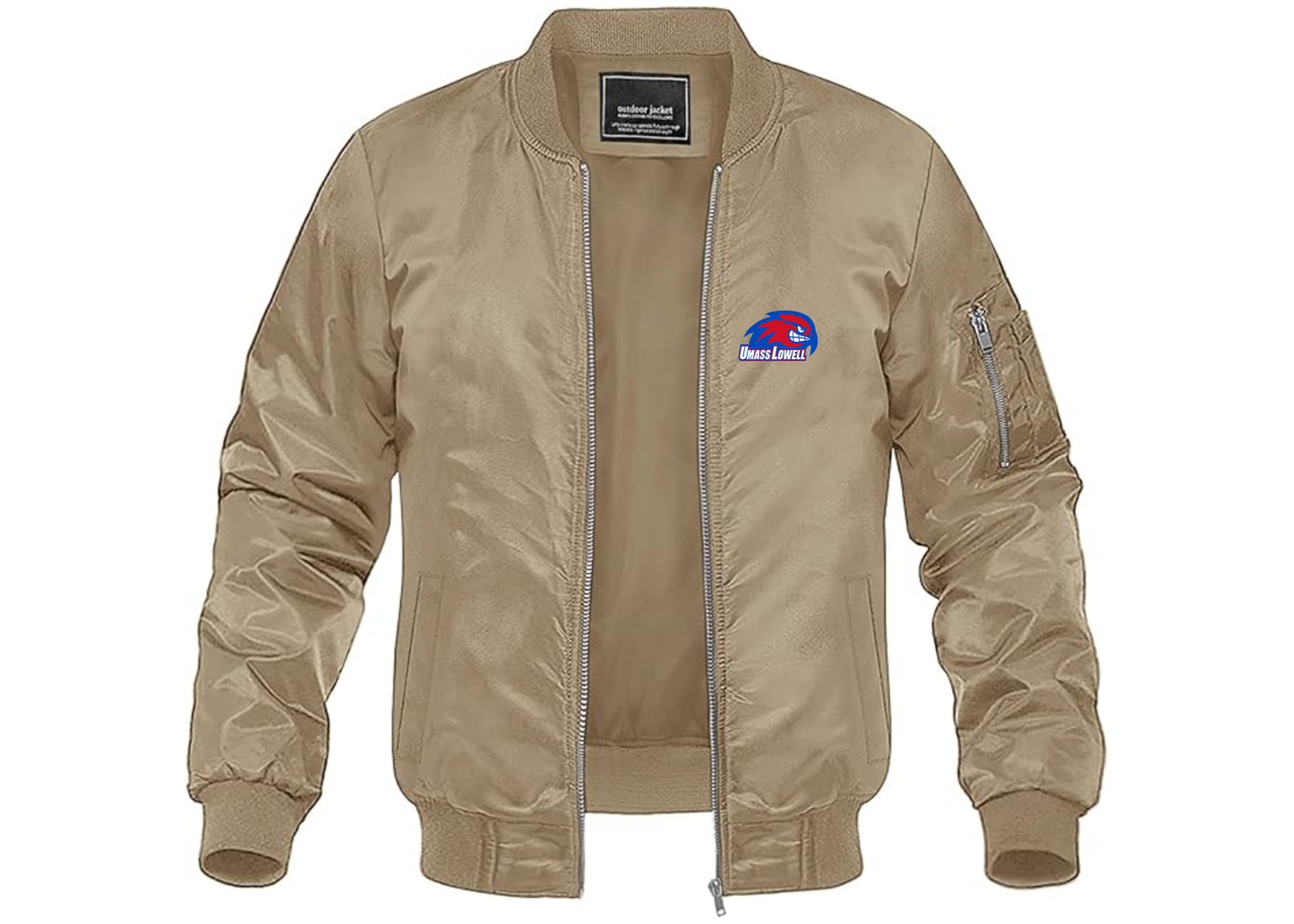 Men's UMass Lowell River Hawks Lightweight Bomber Jacket Windbreaker Softshell Varsity Jacket Coat