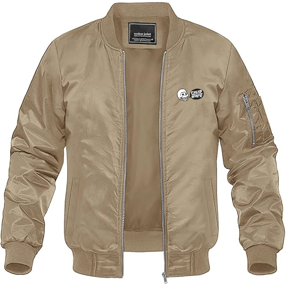 Men's Cheap Monday Logo Lightweight Bomber Jacket Windbreaker Softshell Varsity Jacket Coat