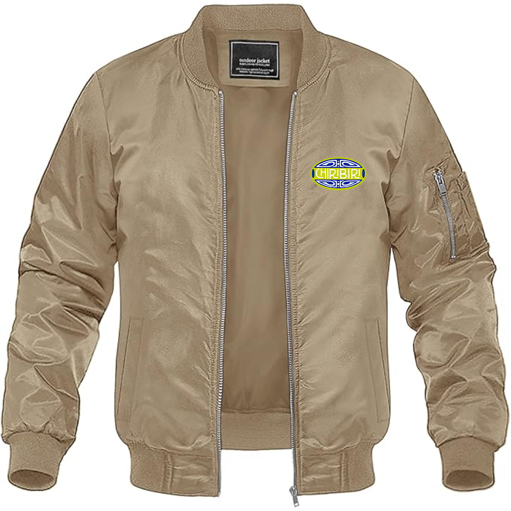 Men's Chiribiri Logo Lightweight Bomber Jacket Windbreaker Softshell Varsity Jacket Coat