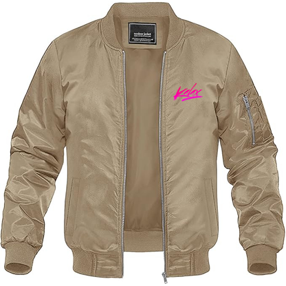 Men's Kalax Logo  Lightweight Bomber Jacket Windbreaker Softshell Varsity Jacket Coat