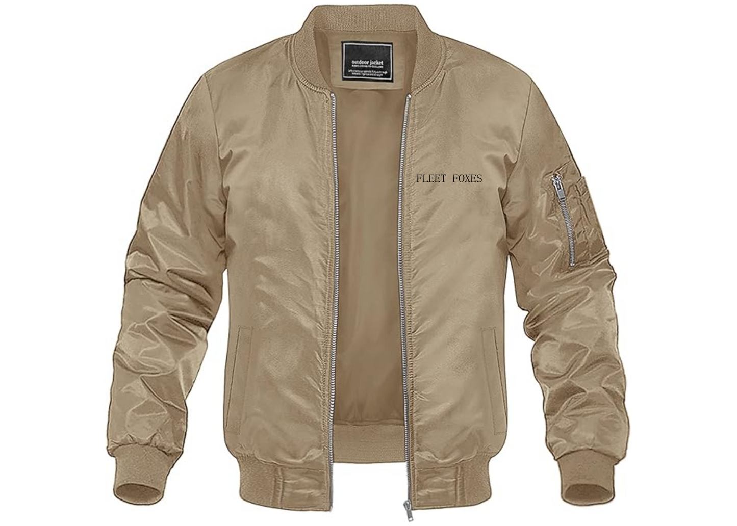 Men's Fleet Foxes Logo Lightweight Bomber Jacket Windbreaker Softshell Varsity Jacket Coat