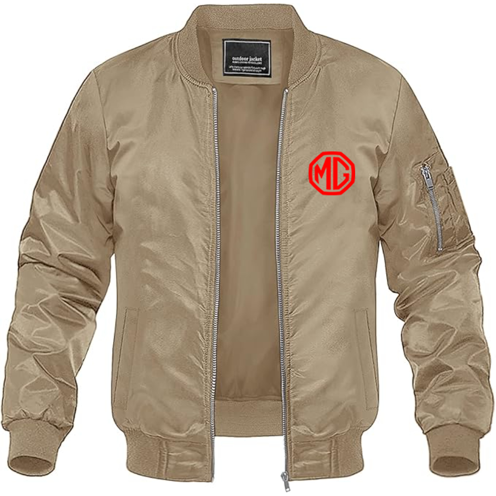 Men's MG Logo Lightweight Bomber Jacket Windbreaker Softshell Varsity Jacket Coat