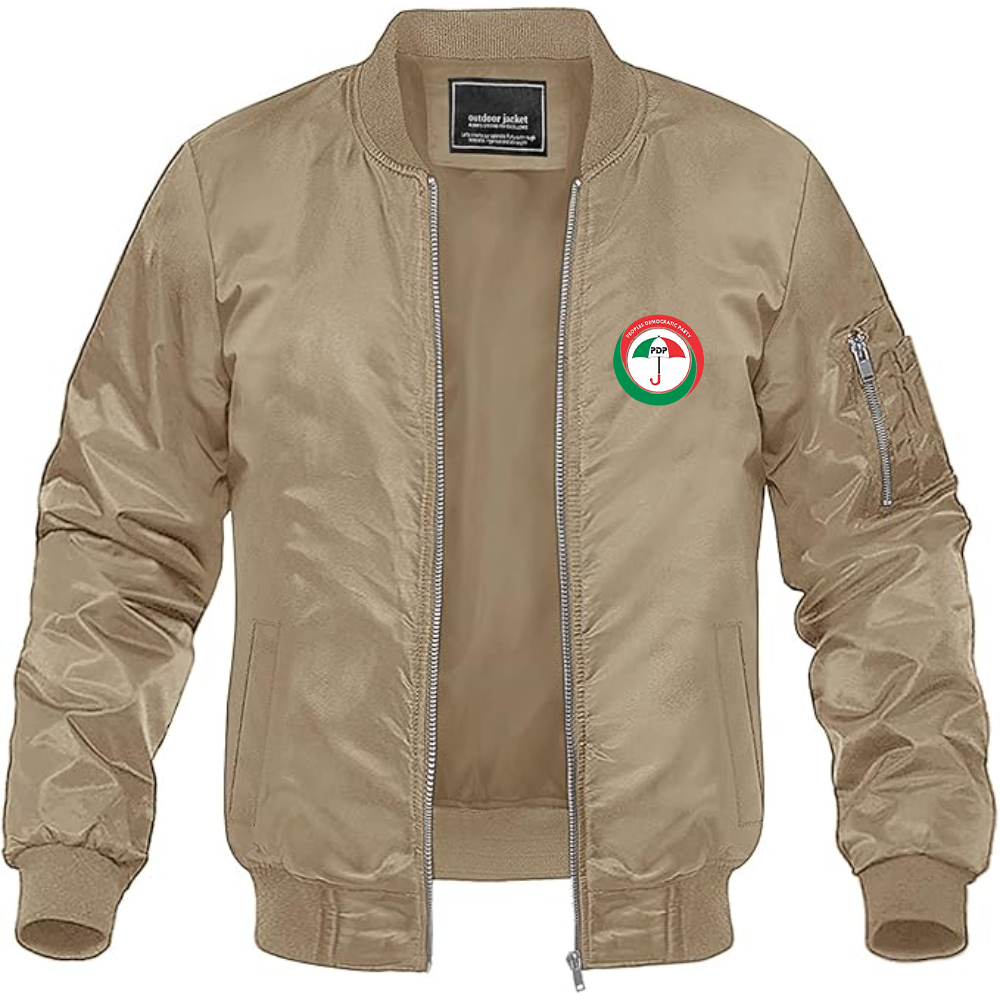 Men's   PDP  Logo  Lightweight Bomber Jacket Windbreaker Softshell Varsity Jacket Coat