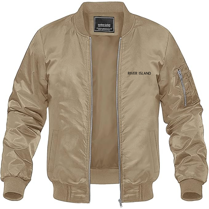 Men's  River Island   Logo  Lightweight Bomber Jacket Windbreaker Softshell Varsity Jacket Coat