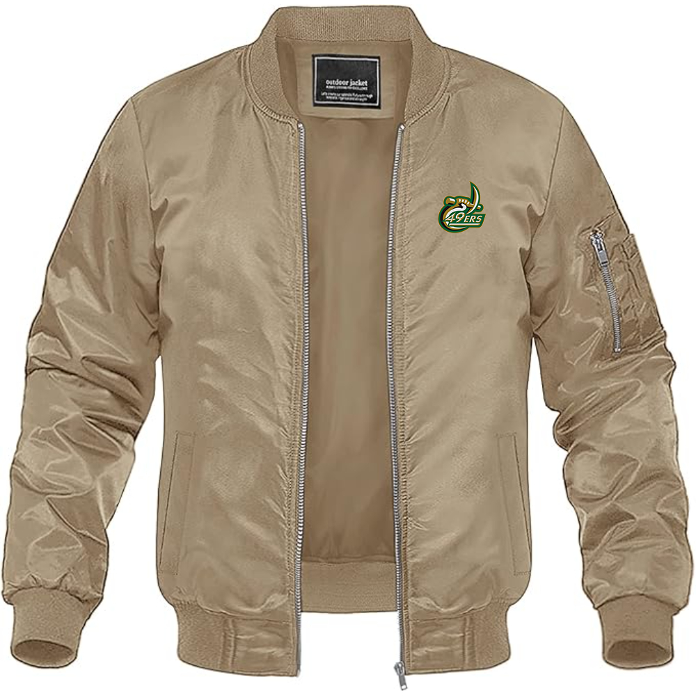 Men's Charlotte 49ers Lightweight Bomber Jacket Windbreaker Softshell Varsity Jacket Coat