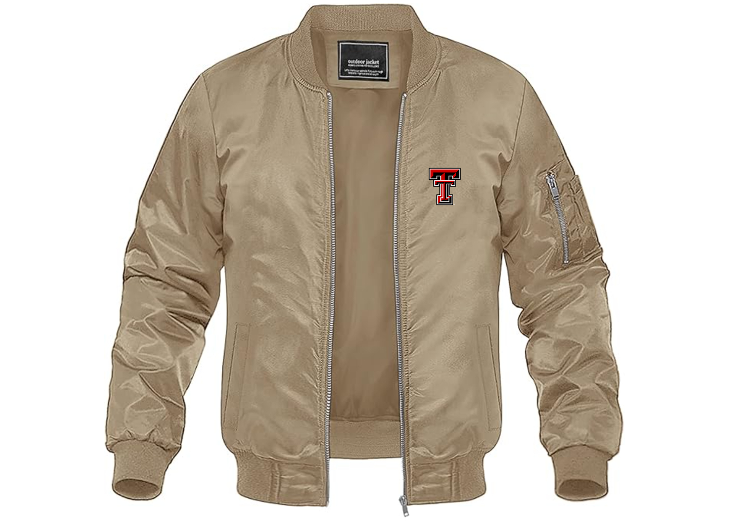 Men's Texas Tech Red Raiders Lightweight Bomber Jacket Windbreaker Softshell Varsity Jacket Coat