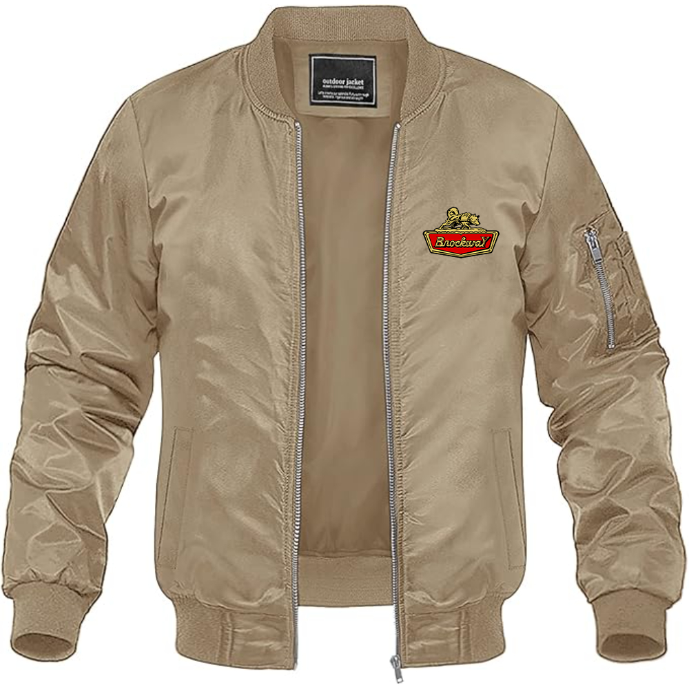 Men's Brockway Logo Lightweight Bomber Jacket Windbreaker Softshell Varsity Jacket Coat