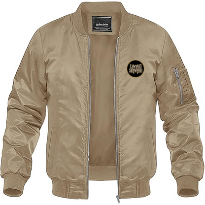 Men's Lynyrd Skynyrd Logo Lightweight Bomber Jacket Windbreaker Softshell Varsity Jacket Coat