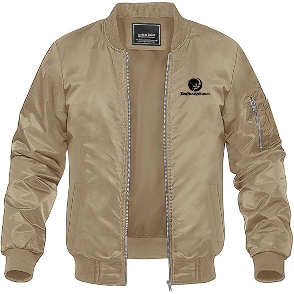 Men's  Dreamworks  Lightweight Bomber Jacket Windbreaker Softshell Varsity Jacket Coat