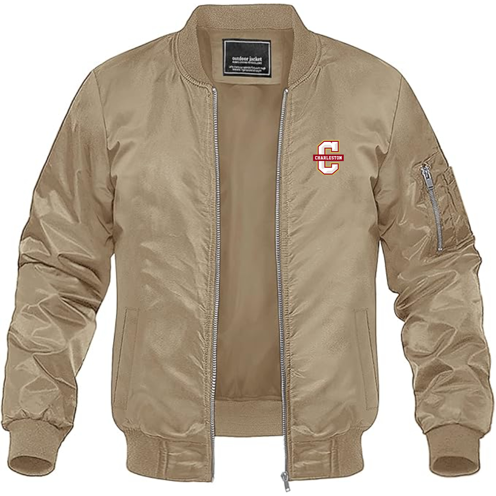 Men's Charleston Cougars Lightweight Bomber Jacket Windbreaker Softshell Varsity Jacket Coat