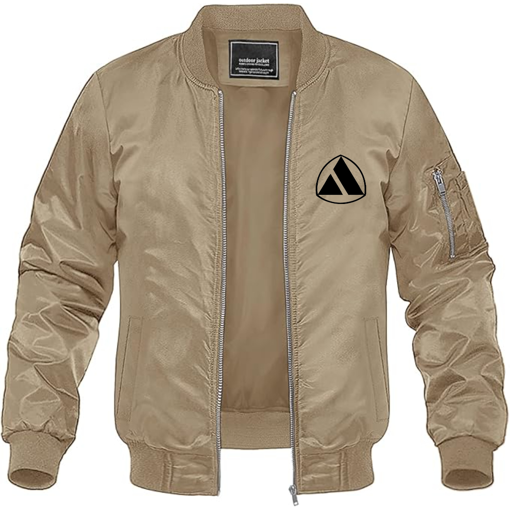 Men's Autobianchi Logo Lightweight Bomber Jacket Windbreaker Softshell Varsity Jacket Coat