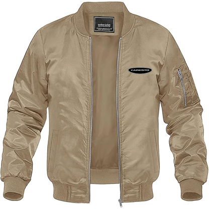 Men's Caresto Logo Lightweight Bomber Jacket Windbreaker Softshell Varsity Jacket Coat