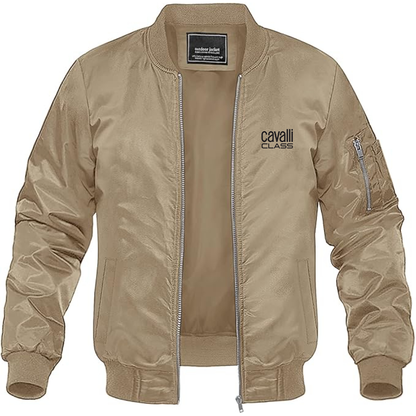 Men's Cavalli Class Logo Lightweight Bomber Jacket Windbreaker Softshell Varsity Jacket Coat